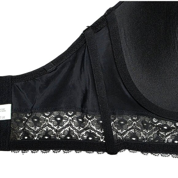 Maidenform Black Strapless Bra 38D Underwire Padded Lace Sexy Intimate Lingerie - Picture 6 of 8